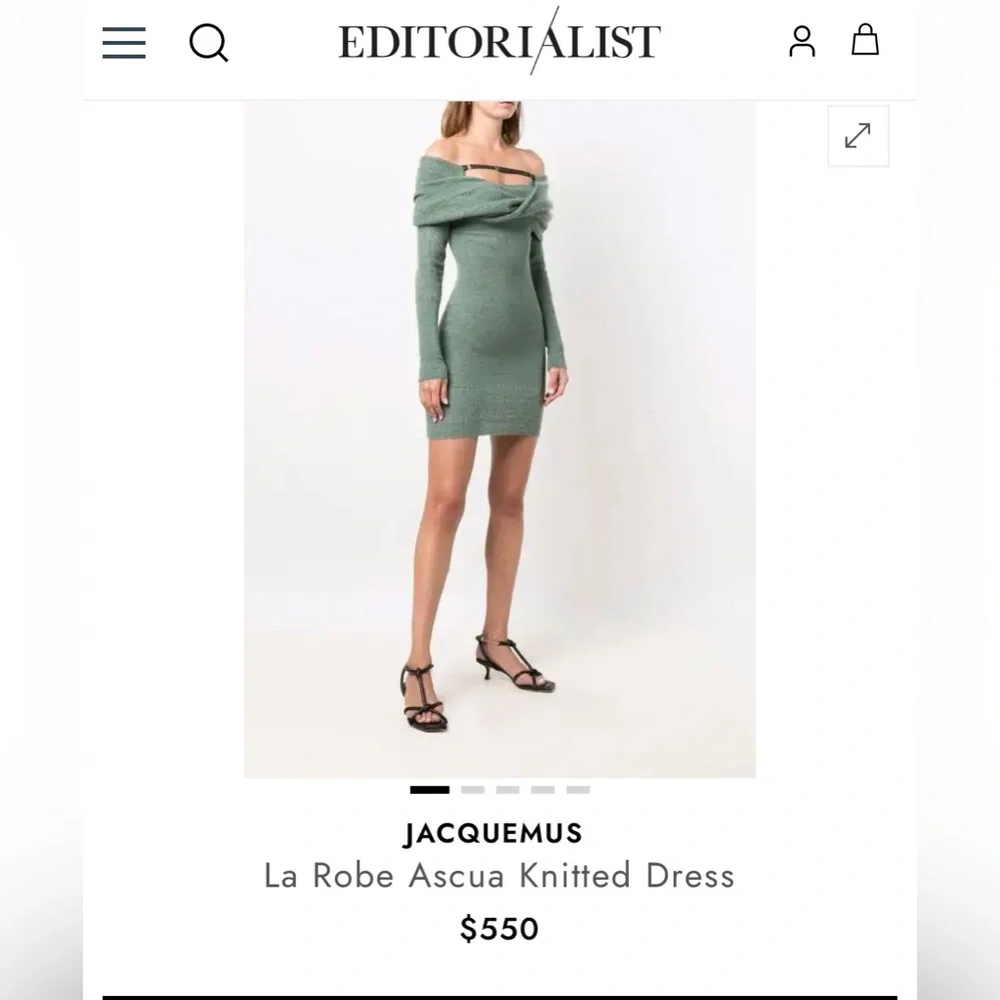 Jacquemus 🩶 La Robe Ascua Wool Knitted Dress - Picture 2 of 8